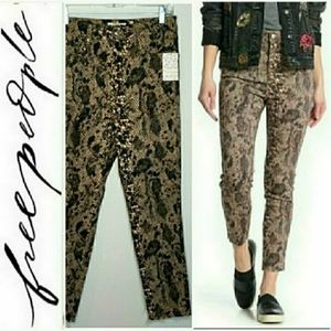 Free People | Two Faced Snakeskin High Waist Skinny Jeans size 29 NEW!
